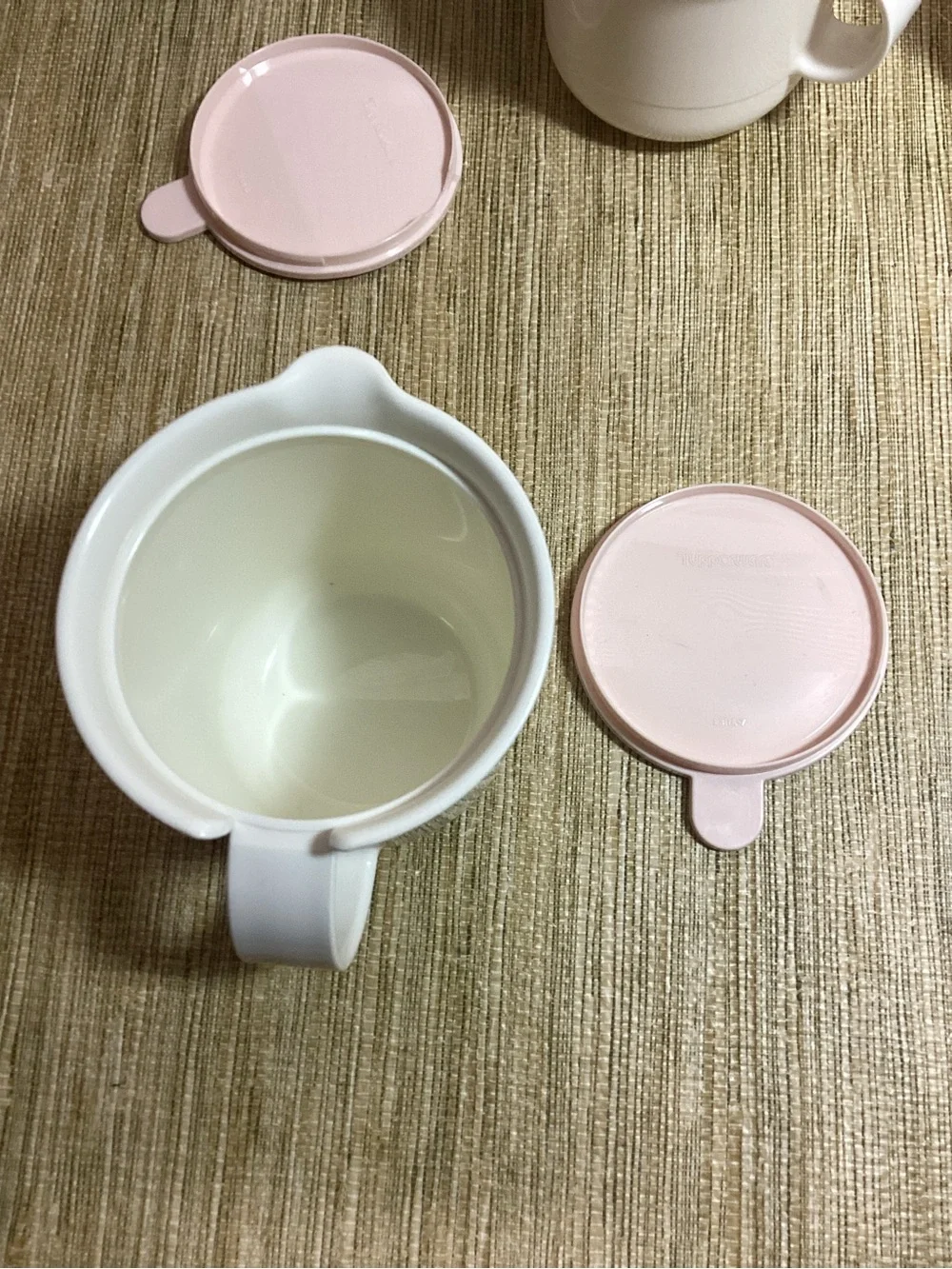 Vintage Tupperware Complete set Serving pieces Almond/pink